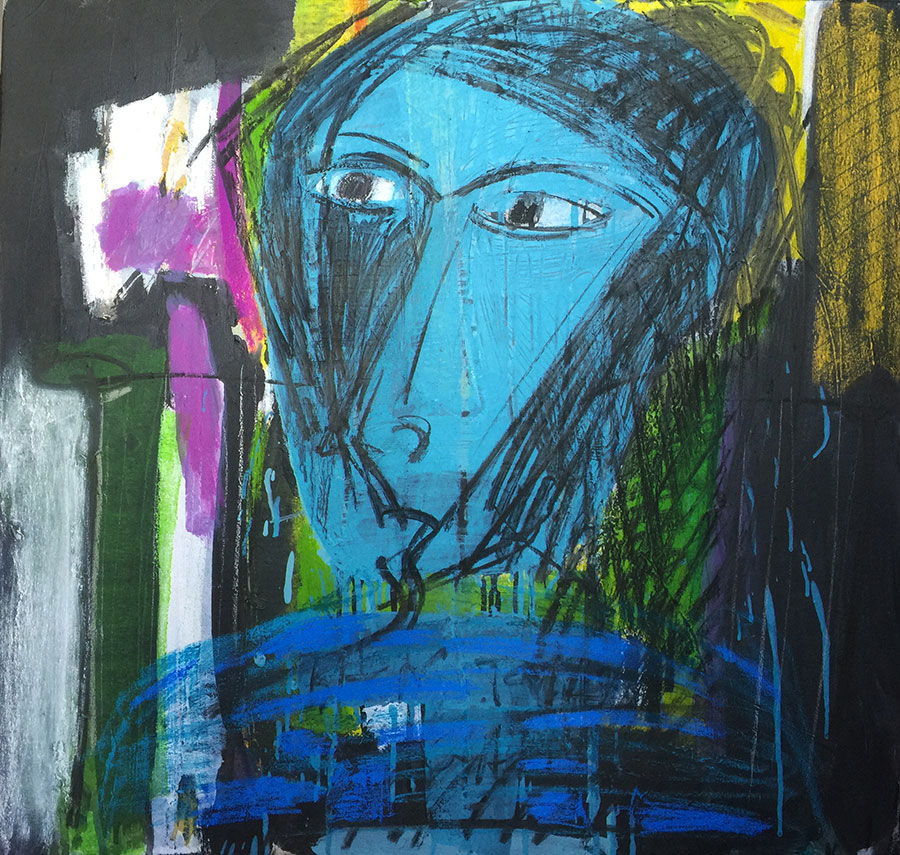 Acrylic and collage on canvas